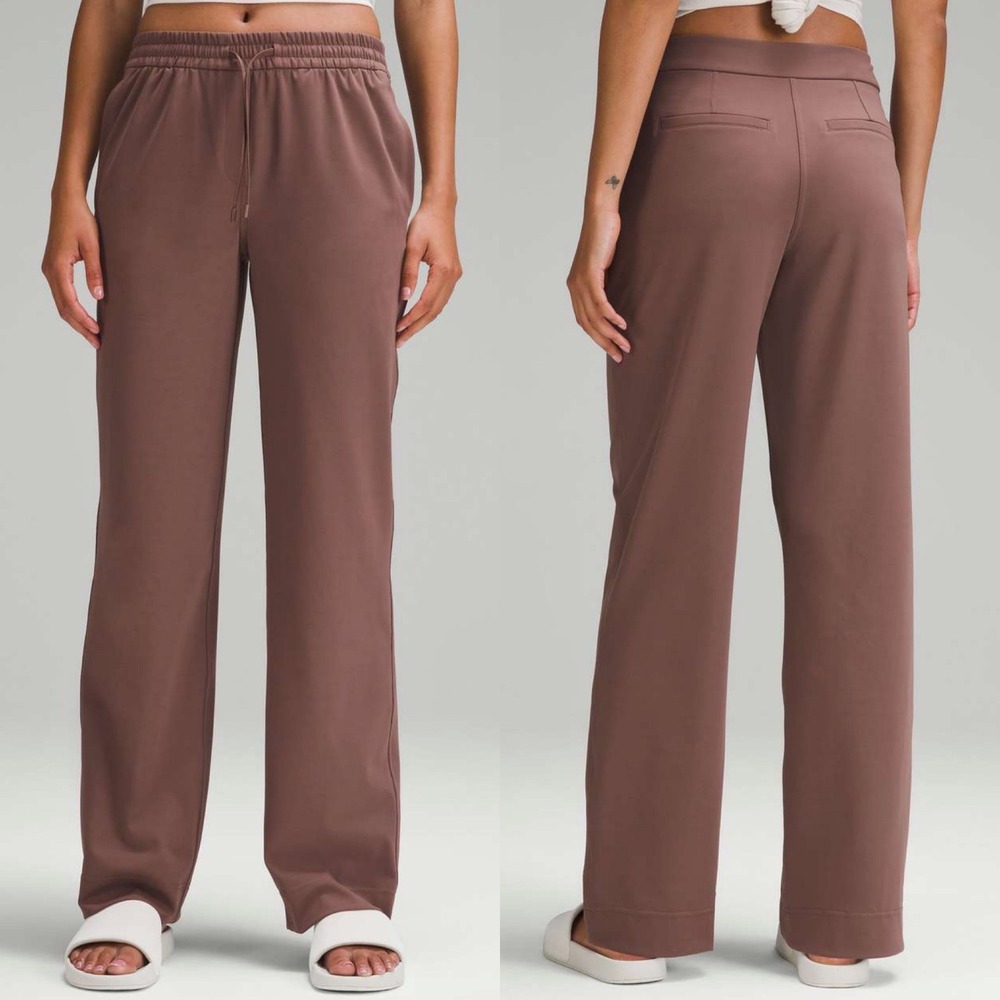 Lululemon Luxtreme Straight Leg Trousers Womens Size Large Brown Pants‎ LW5FWWS